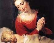 Virgin in Adoration before the Christ Child - 彼得·保罗·鲁本斯